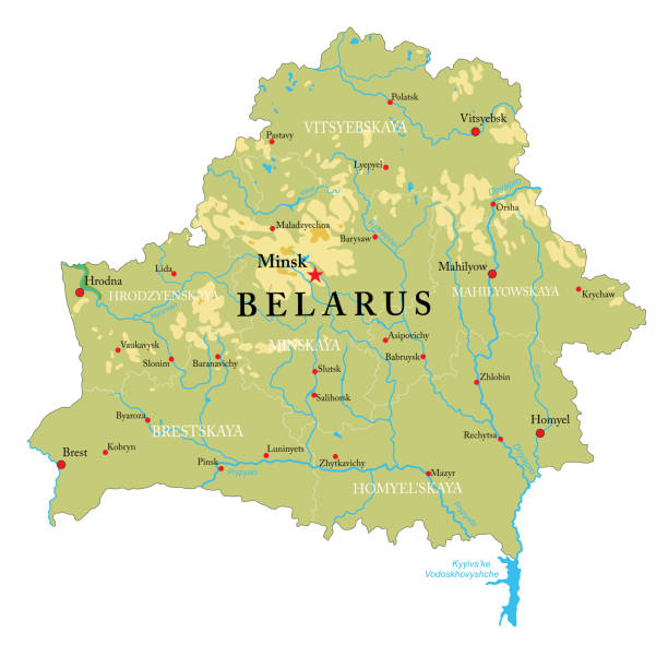 Belarus Physical Map Stock Illustration Download Image Now Belarus Belarus Physical Map 