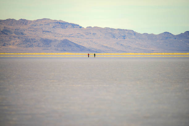 Bonneville Salt Flat at twilight