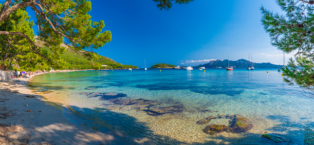 Playa de Formentor (Cala Pi de la Posada ), beautiful beach at Cap Formentor, Palma Mallorca, Spain