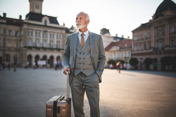 istock Serious traveling entrepreneur with a suitcase 1125742990