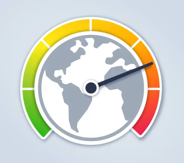 Vector illustration of Climate Change Gauge