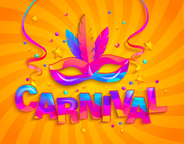 maske mit federn für karneval. - karneval stock-grafiken, -clipart, -cartoons und -symbole