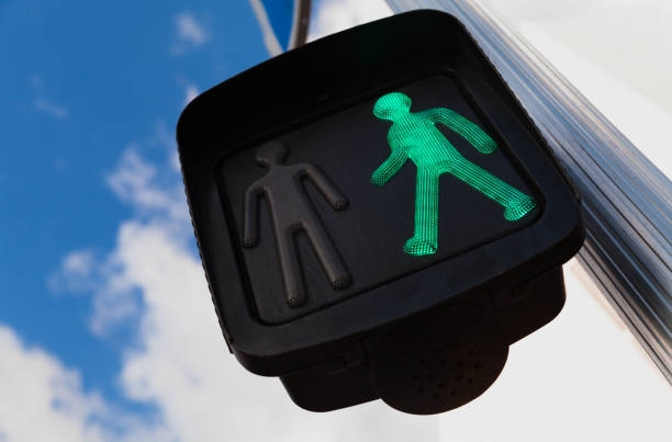 istock Green pedestrian crossing traffic lights 1125746537