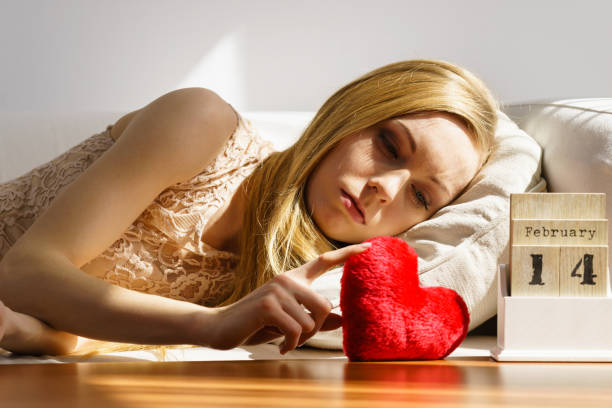 istock Sad woman on Valentines day 1125748217