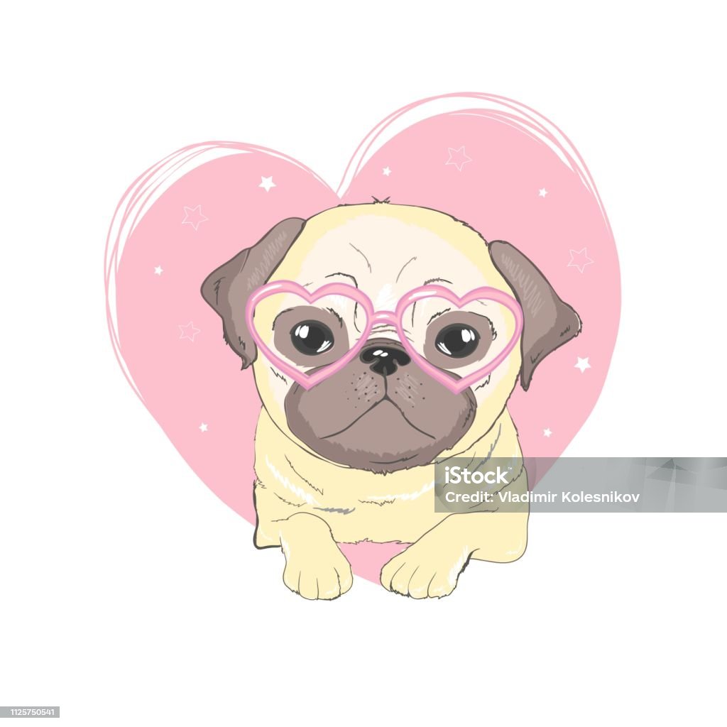 Hình Minh Họa Hoạt Hình Chó Pug Dễ Thương Thân Thiện Béo Mũm Mĩm ...