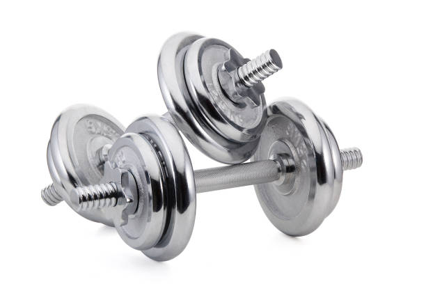 istock Steel dumbbell and weights. 1125755875