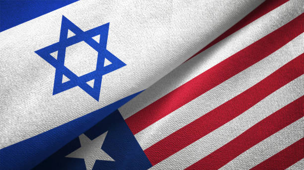 istock Liberia and Israel two flags together textile cloth, fabric texture 1125756738