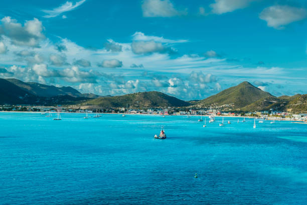 Philipsburg St. Maarten Philipsburg, St. Maarten, the Cruise Port. french overseas territory stock pictures, royalty-free photos & images