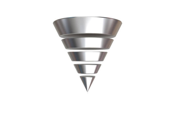 Metallic Funnel, Layering Layering Concept metaphoral stock pictures, royalty-free photos & images
