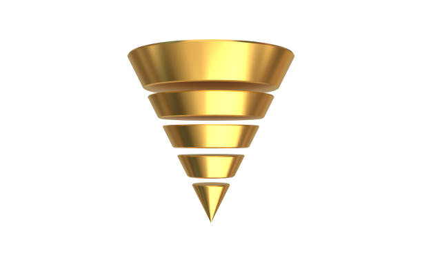 Golden Funnel, Layering Layering Concept ship funnel stock pictures, royalty-free photos & images