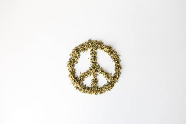 Peace Symbol of Marijuana Cannabis stock photo