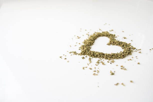 Heart Shaped Cannabis Marijuana stock photo