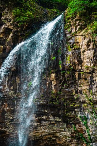 cascada gigante. este de abjasia. cerca de la ciudad de tkvarcheli. distrito de akarmara. - stream waterfall abstract river fotografías e imágenes de stock