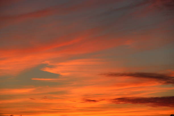 istock Orange sunset before night. Twilight with bright sunset. Evening landscape 1125774628