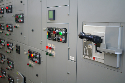 Electrical switchgear,Industrial electrical switch panel of power plant.