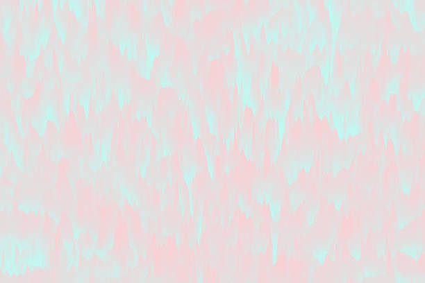 Optical Illusion Abstract. Icicles - Mountains, Stalactite - Stalagmite. Pastel Coral Millennial Pink Teal Mint Green Blue Ombre Texture Misty Snow Silhouette Rock Natural Pattern Ice Cave Springtime Background Computer Graphic Fractal Fine Art