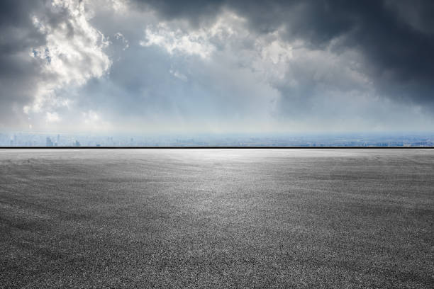 istock Empty asphalt road and city skyline in Shanghai 1125781408