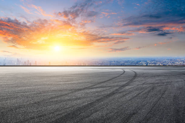 istock Empty asphalt road and city skyline in Shanghai 1125781448