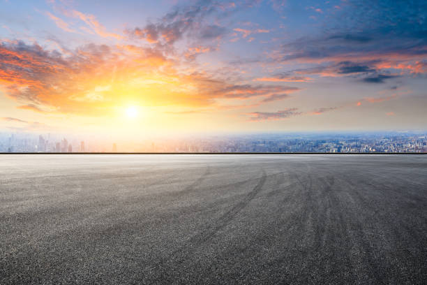 istock Empty asphalt road and city skyline in Shanghai 1125781465