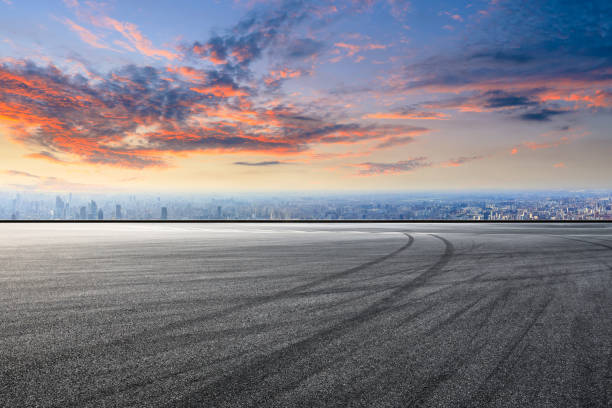 istock Empty asphalt road and city skyline in Shanghai 1125781481