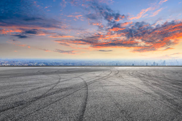 istock Empty asphalt road and city skyline in Shanghai 1125781482