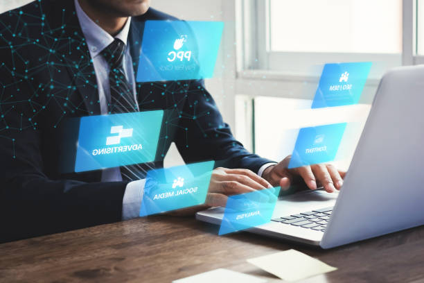 istock Businessman using digital online maketing strategy for business 1125786225