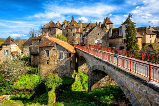 carennac old town, lot, france - lot imagens e fotografias de stock