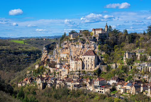 Rocamadour village, France, a beautiful medieval town a rock over a gorge, is an UNESCO world culture heritage site