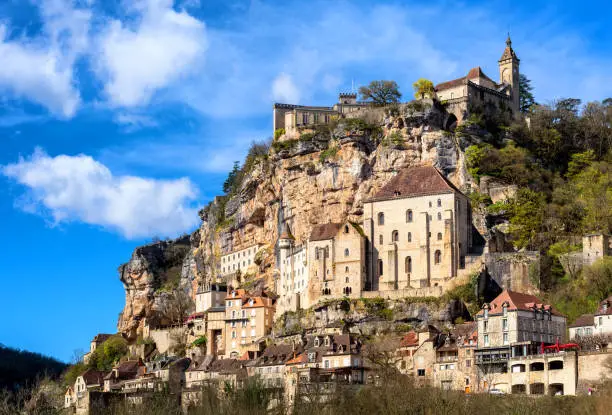 Rocamadour village, France, a beautiful medieval town a rock over a gorge, is an UNESCO world culture heritage site