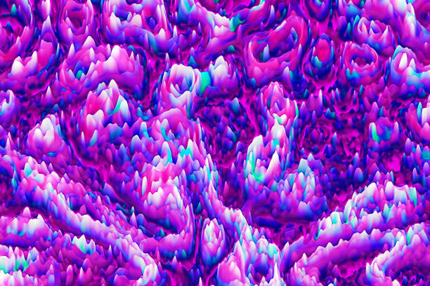neonfarbiger ombre pink purple blue hintergrund abstrakte bergtextur - lila grafiken stock-fotos und bilder