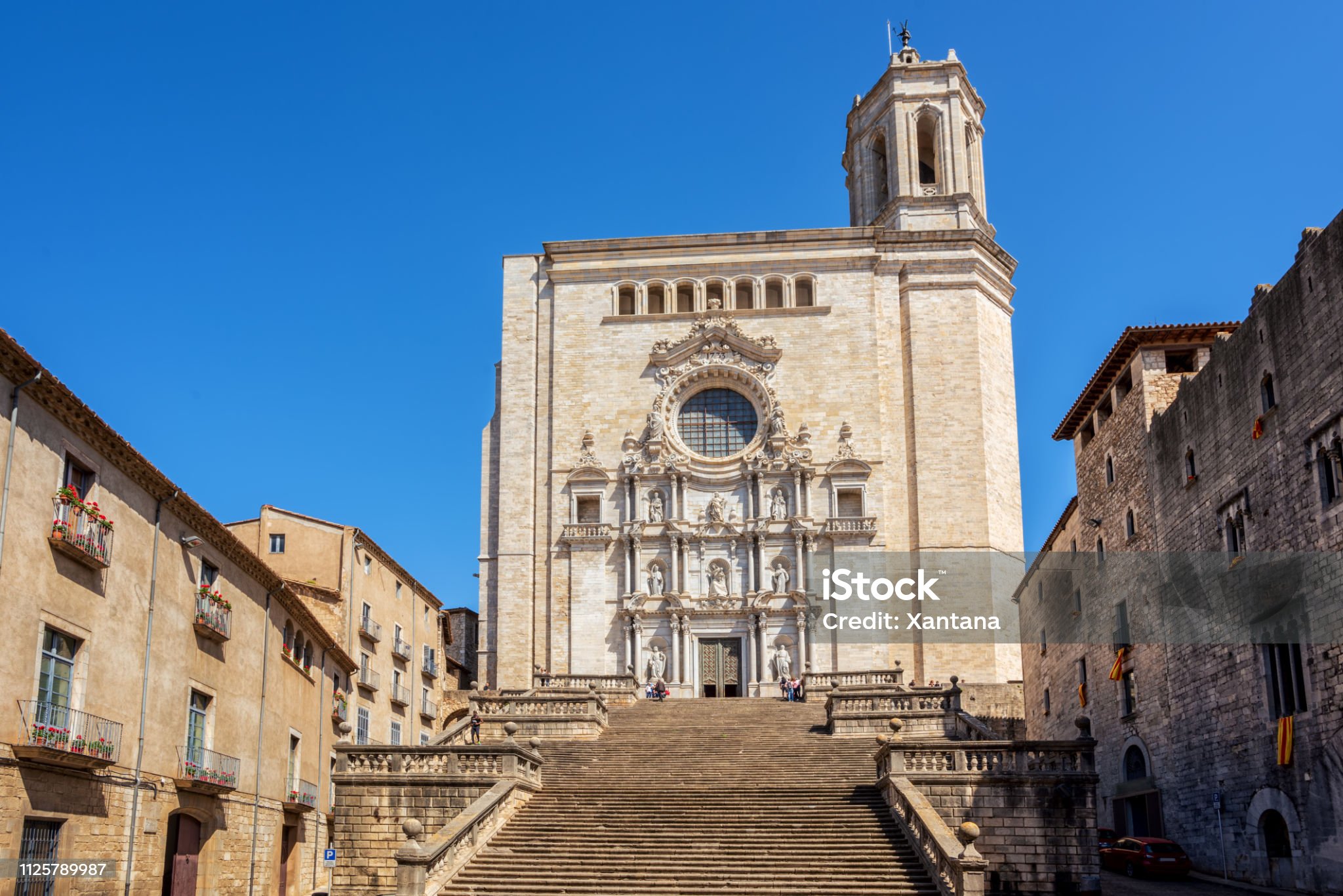 La cathédrale médiévale de Sainte-Marie de Gérone, Catalogne, Espagne - Photo de Ville de Gérone libre de droits