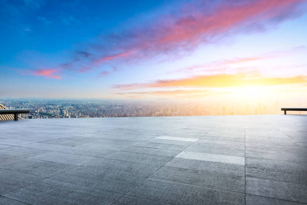 istock City skyline and buildings with empty square floor in Shanghai 1125790729