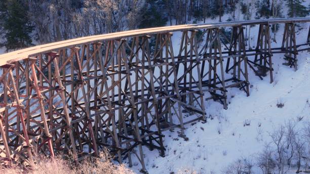 Old Wooden Tressle Bridge Cloudcroft New Mexico tressle stock pictures, royalty-free photos & images