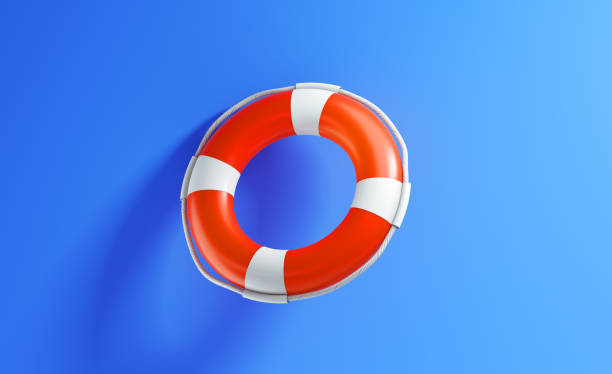 istock Life Buoy On Blue Background 1125799032