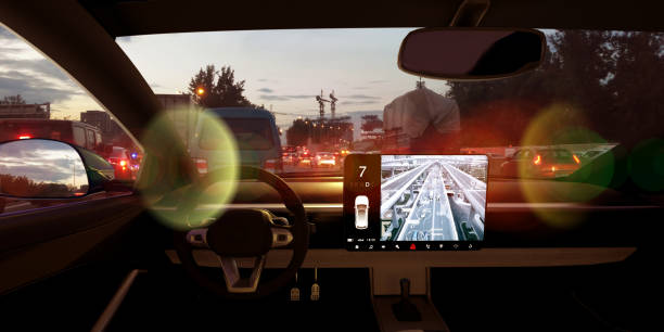 istock Automatic car get catch in the traffic jam 1125802212