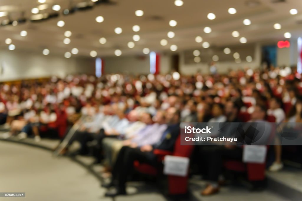 Abstract blurred image of Conference and Presentation in the conference hall Meeting Stock Photo