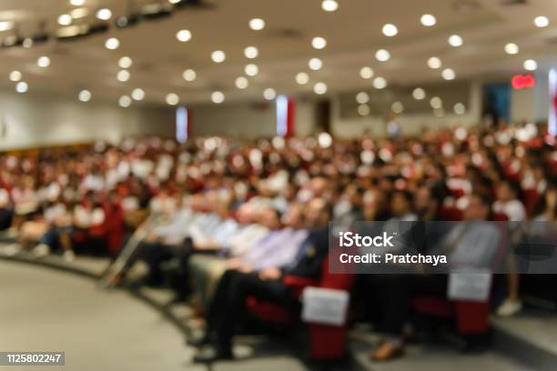 Abstract Blurred Image Of Conference And Presentation In The Conference Hall Stock Photo - Download Image Now