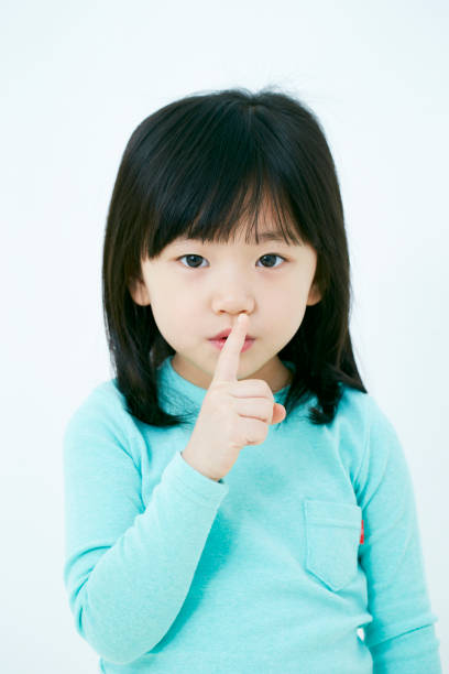 istock Korean girl shhh posing 1125808345