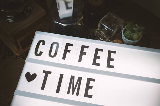 istock vintage roaster coffee  on wood table. 1125811363