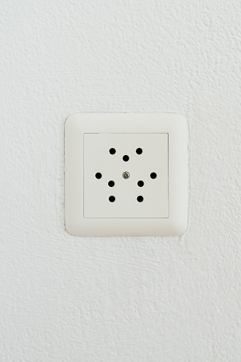 Saussie Socket Plug Socket For Swiss Plug Close Up On A White Wall Stock Photo - Download ...