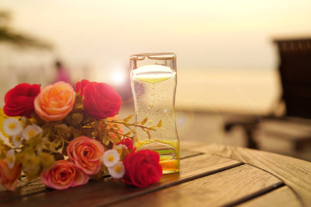 rose  background for valentine and love concept  at sunset time