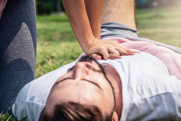 istock First aids CPR for unconscious people 1125818483