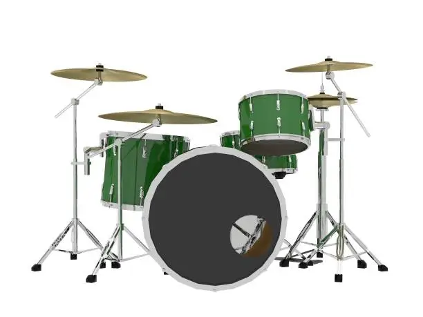 Photo of green drums front view