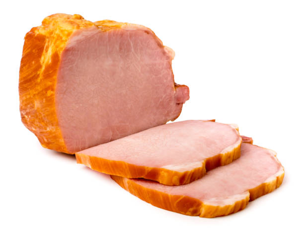 istock Smoked meat cut into pieces on a white, isolated. 1125827138