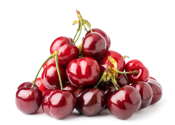 istock Bunch of ripe cherries on a white isolated. 1125827273