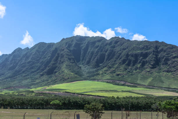 View of the Waianae Mountain Range in West Oahu, Hawaii
