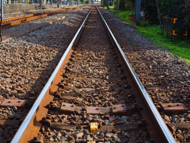 istock landscape of straight railway 1125828187