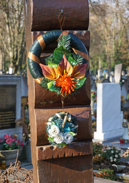 istock Wreath on the headstone in the public cemetery 1125831205