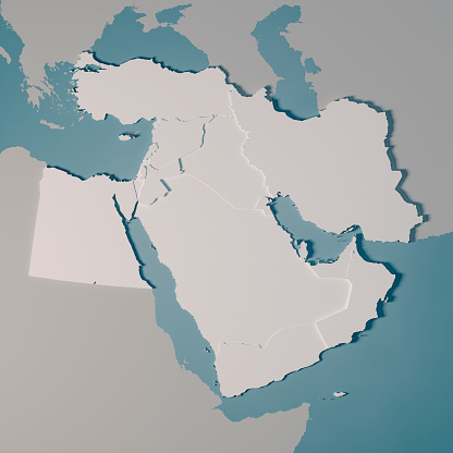 Medio Oriente país mapa 3D Render photo