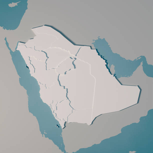 istock Saudi Arabia Country Map Administrative Divisions 3D Render 1125832145